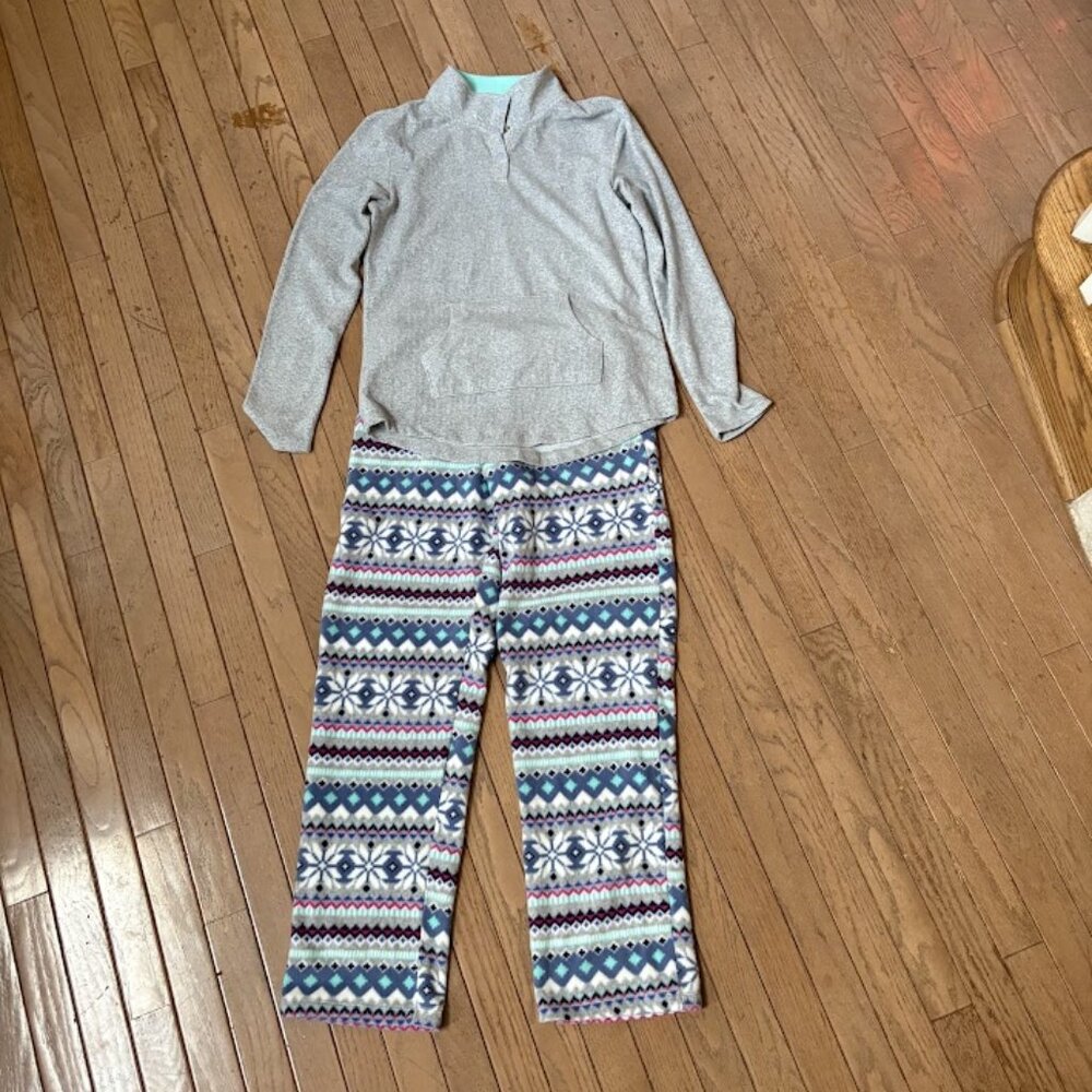Women's Small Cuddl Duds Honeycomb Fleece Pajama Top & Pajama Pant Set NWT